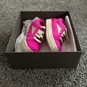 Rick Owens Baby Pink & Off-White Vintage Sneaker.